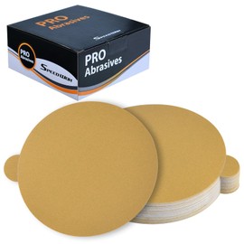 SPEEDWOX 50PCS 6" Gold PSA Sanding Discs, 320 Grit Aluminium Oxide, Compatible with DA Sander, Angle Grinder, Orbital Sander