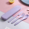 Reusable Travel Utensils with Case, Wheat Straw Portable Plastic Fork