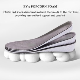 Leather Height Increase Insoles for Men Wowen Breathable Taller Cushion Shoes Insoles Heel Lift Inserts Elevator Insoles- Sweat & Shock Absorbing