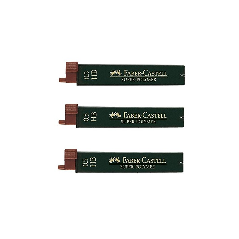 Faber-Castell 0.5 mm HB Super-Polymer Fineline Leads (3 Packs of