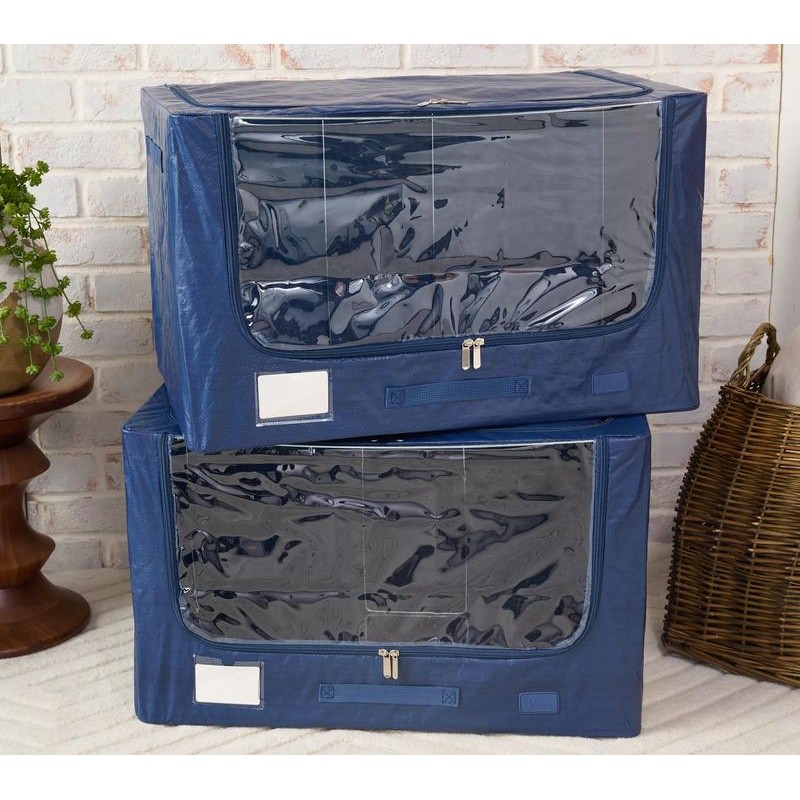 QVC Periea Set of 2 Jumbo Tarp Storage Boxes -