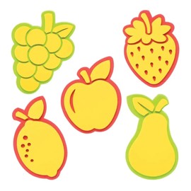 Baker Ross FE473 Fruit Craft Foam Stampers - Pack of 10, Craft Stamps, Stamp Sets for Children, Ideal for Kids Arts and Crafts Projects