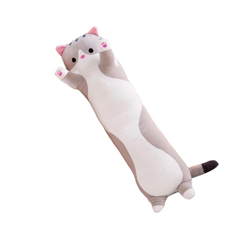 Cute Cartoon Cat Shaped Doll Plush Sleeping Long Throw Pillow