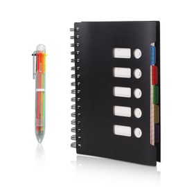 KUBDPQOR Notebook A5, Notebook with Index and Pen, Notepad A5 & Spiral Book A5 5.7 x 8.27 Inches 300 Pages, Notepad for Work, School, College Essentials