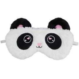 HXINFU Fluffy Panda Sleep Mask for Kids Panda Eye Mask for Sleeping Mask Girls