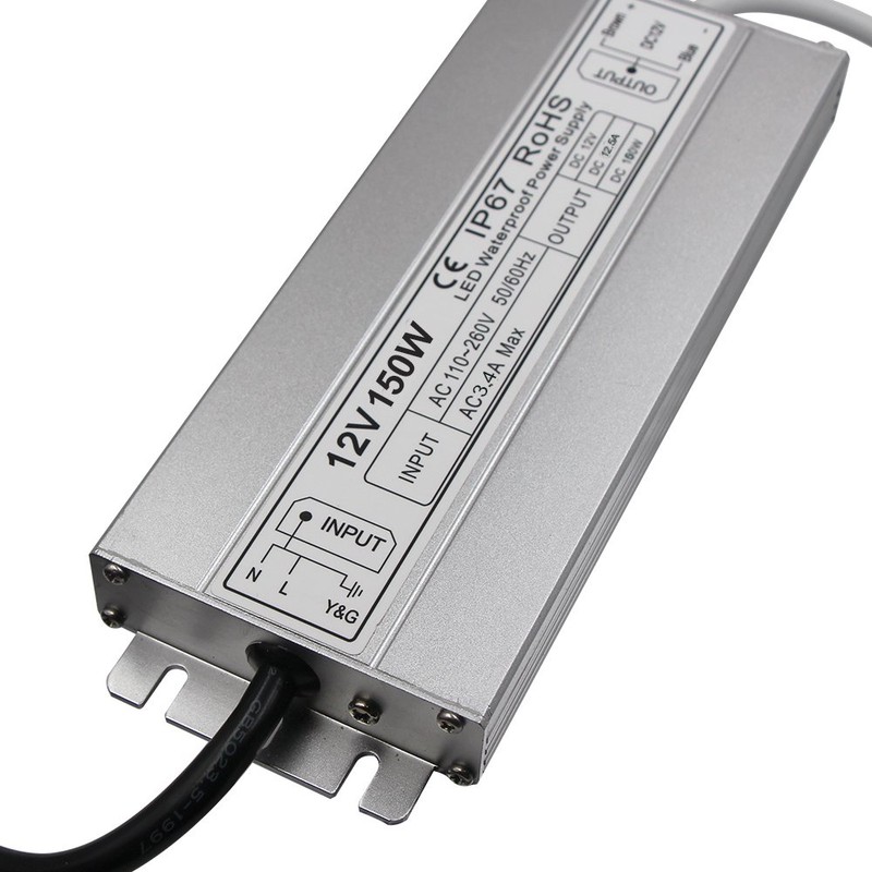LED Driver Waterproof IP67 Power Supply 150W 12V DC 12.5a