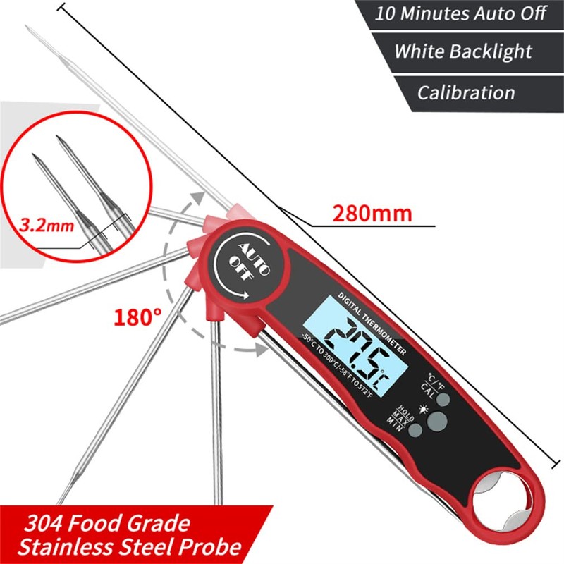 LCD Meat Thermometer Waterproof Digital Instant Read Meat Thermometer for