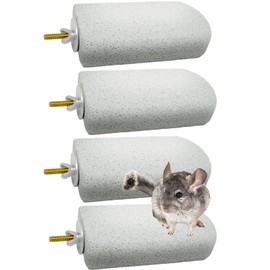 Niwaes Chinchilla Lava Ledges Rat Climbing Platform 4 Pack Pumice Ledge Shelf Pet Chewing Grinding Toys Small Animals Cage Accessories for Totoro Squirrel Guinea Pig Hamster Gray