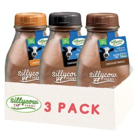 Sillycow Farms Hot Chocolate Variety Pack | Chocolate Chocolate, Chocolate Truffle, Chocolate Moo-Usse | Rich Hot Cocoa | Gluten-Free, Non-GMO, Dairy-Free | 16.9 Oz Reusable Glass Bottle - Pack of 3