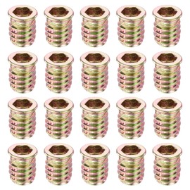 sourcing map 100Pcs Threaded Inserts, M8-1.25x17 Zinc Alloy Hex Socket Drive Screw-in Nut Threaded Inserts Furniture Bolt Fastener Connector for Wood Working Tool and Accessories