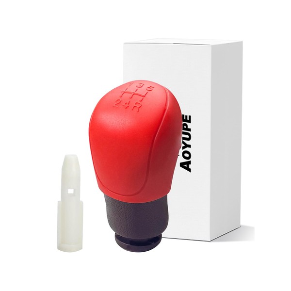 Akso Aoyupe 1Set Red, 5-Speed Manual Car Shift Knob and