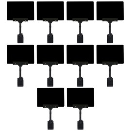 A6 Double Head Clamp 10 Pack Dual Head Display Clips: Rotating Sign Holders with Small Wipe Clean Plastic Chalkboard for Price Tags for Business Use