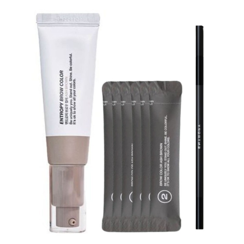 Entropy eyebrow bleaching dye brow color ash brown, 6 servings,