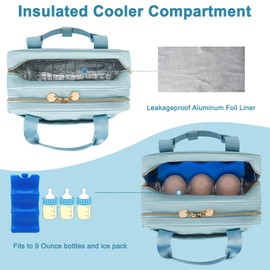 Bolsa de extracción de leche portátil con compartimento para enfriador, bolsa de viaje para bomba de leche materna compatible con sauce, Elvie, Medela Pump&Momcozy S12 Pro, funda de transporte para