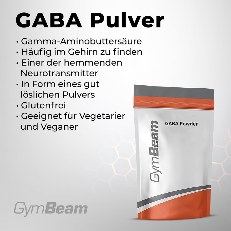 GymBeam GABA Powder - Gamma Aminobutyric Acid, Nootropics for Effective