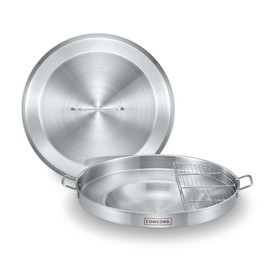 CONCORD Stainless Steel 3 Piece 22" Comal Cookware Set. Comales Discada Set