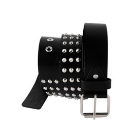 Manfnee Punk Belt Rivet Belt Women and Men Faux Leather Belt for Jeans Hip Hop Gothic Rock Belt, C:1pc