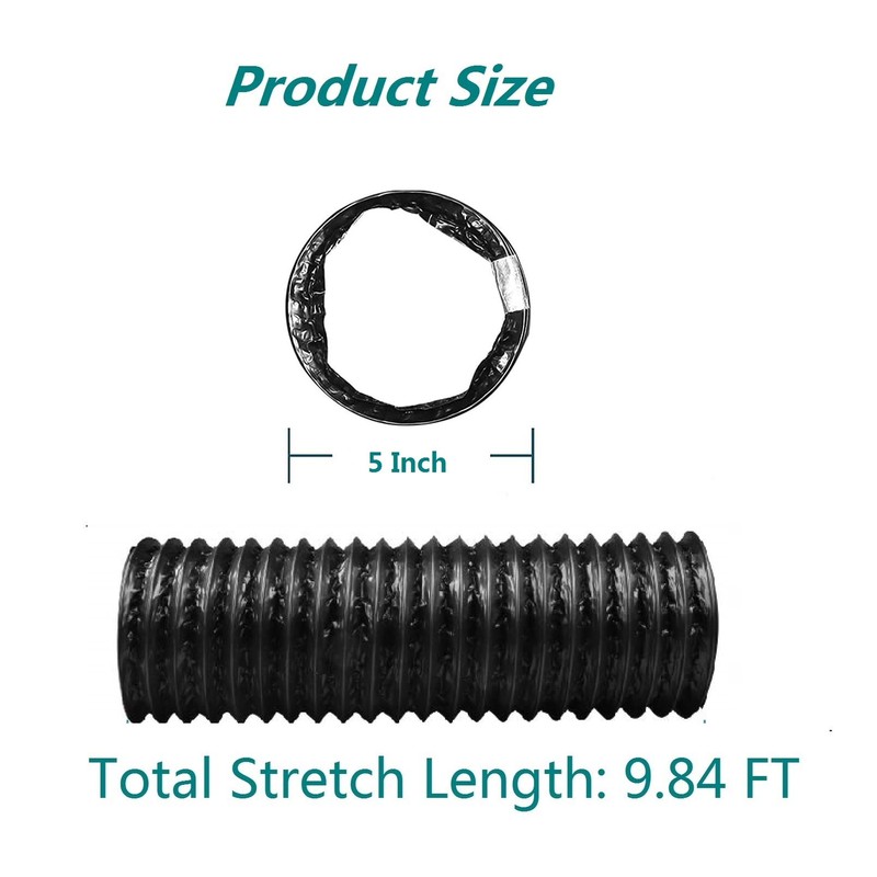 Dryer Vent Hose 5 Inch Air Duct 9.84 Feet Flexible