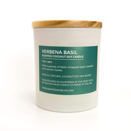 Banter & Bliss Verbena Basil Premium Candle, 7 oz | Hand Poured in the USA | 40-50 Hour Burn, Highly Scented, All Natural Coconut Soy Wax Blend