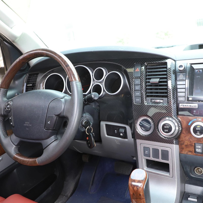 Ynei ABS Carbon fiber Interior Dashboard Panel Frame Trim Cover