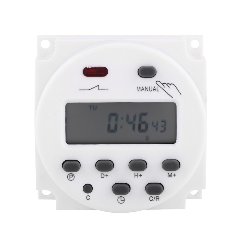 Digital Time Switch Weekly Programmable Electronic Relay Timer (110VAC)