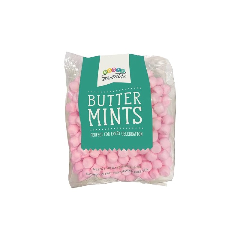 Party Sweets Pink Buttermints, 2.5 Pound, Appx. 350 pieces from