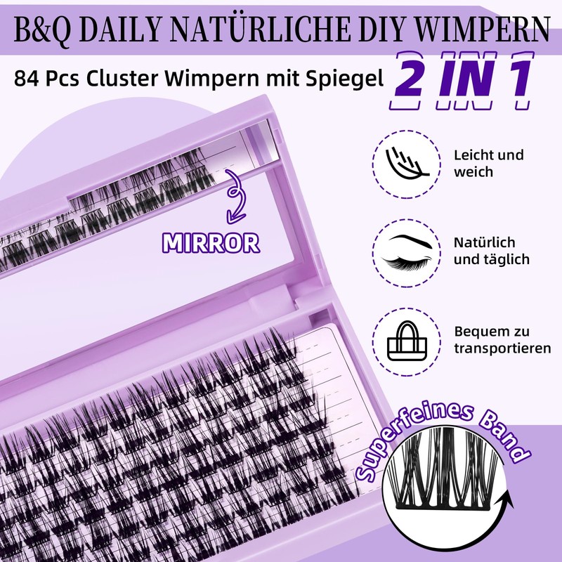 B&Q Z15 Eyelash Extensions, 84 Pieces, DIY Individual Eyelashes/Lash Clusters
