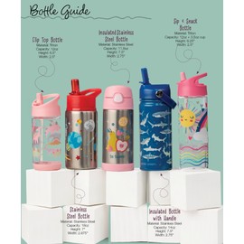 Stephen Joseph Double Wall Stainless Steel Bottles, Insulated Water Bottle for Kids Toddlers, Vacuum Insulated Bottle with Straw, BPA-Free Water Bottle – 11.8 Ounces, Mushroom