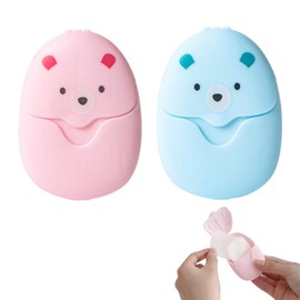 Jiazhishun 2 Boxes(100 Sheets) Travel Paper Soap Sheets Washing Cleaning Hand Bath Scented Paper Soap Outdoor Mini Slice Sheets Soap for Indoor and Outdoor Activities