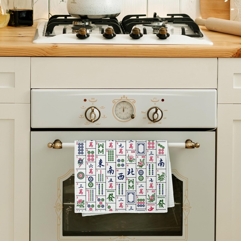 Mahjong Lover Player Gifts Kitchen Bathroom Hand Towels 16x24 Inch