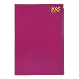 G4GADGET A5 Week To View 2025 | Hardback Cover | Weekly Planner with Note Sections | Durable and Professional (Purple)