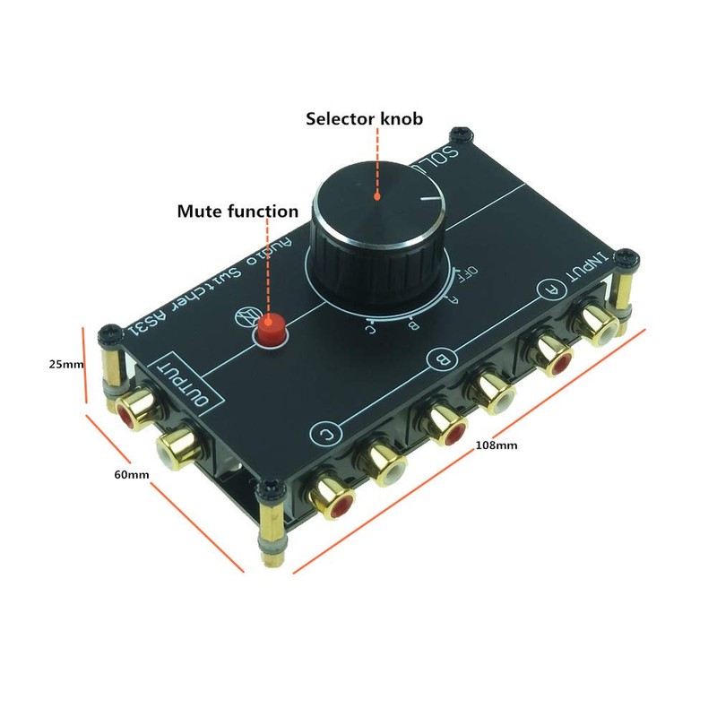 SOLUPEAK 3 in 1 Out RCA Stereo Audio Source switcher