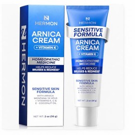 Hermon Arnica Bruise Cream for Sensitive Skin – Vitamin K Cream for Face & Under-Eye Bruising, Swelling & Thin-Looking Skin – Arnica Montana Hydrating Moisturizer 2 Oz