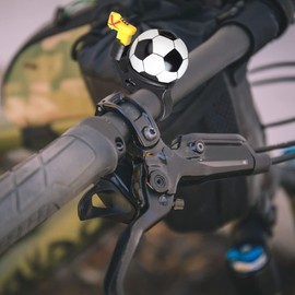Bicycle Bell, 2 Pack Clear Sound Bicycle Horns Funny Bicycle Bell Mountain Bike Bell Football Design Bell for Boys and Girls Bicycle Handlebar (Yellow+White)