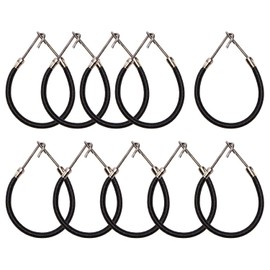 Mini Skater 10Pcs Women Ponytail Hooks Bungee Small Rubber Bands Hair Ties Accessories Elastic Holder Blonde Beige Styling Headbands Tools Claw Thick Hair Clips for Women (Black)