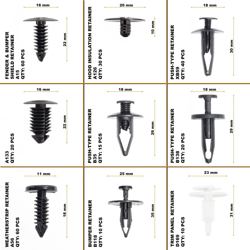 XPOtool Car Mounting Clips Set 703 Pieces Including Disassembly Tool,