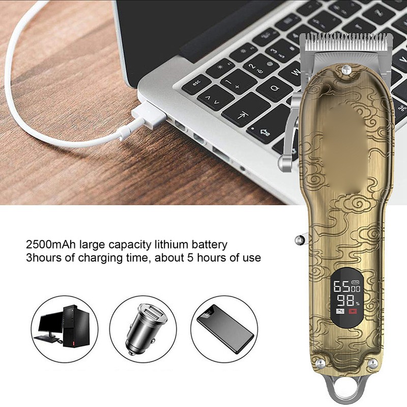 Electric Hair Clipper Set LCD Digital Men Beard Trimmer Barber
