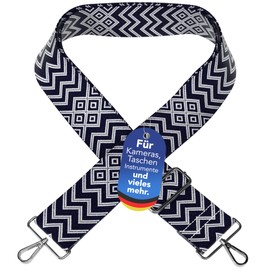 EAZY CASE Adjustable Bag Strap, Replacement Strap for Handbags, Shoulder Strap for Shoulder Bags, Wide Strap for Bags and Carry Bags, DIY Bag Strap, Diamond - Blue Metal Silver