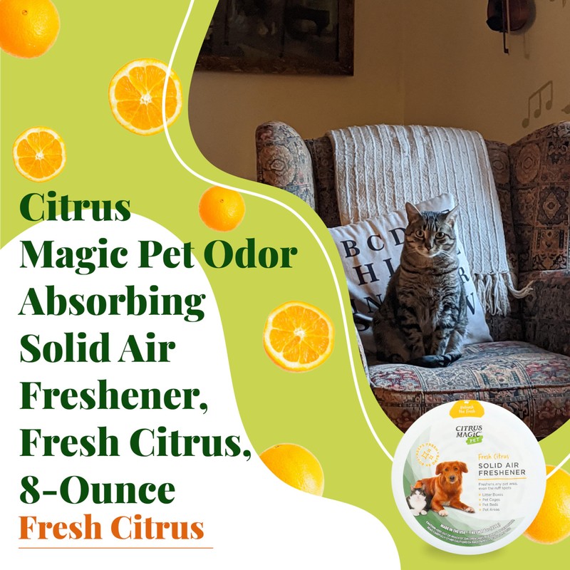 Citrus Magic Pet Odor Eliminator Solid Air Freshener, Fresh Citrus,