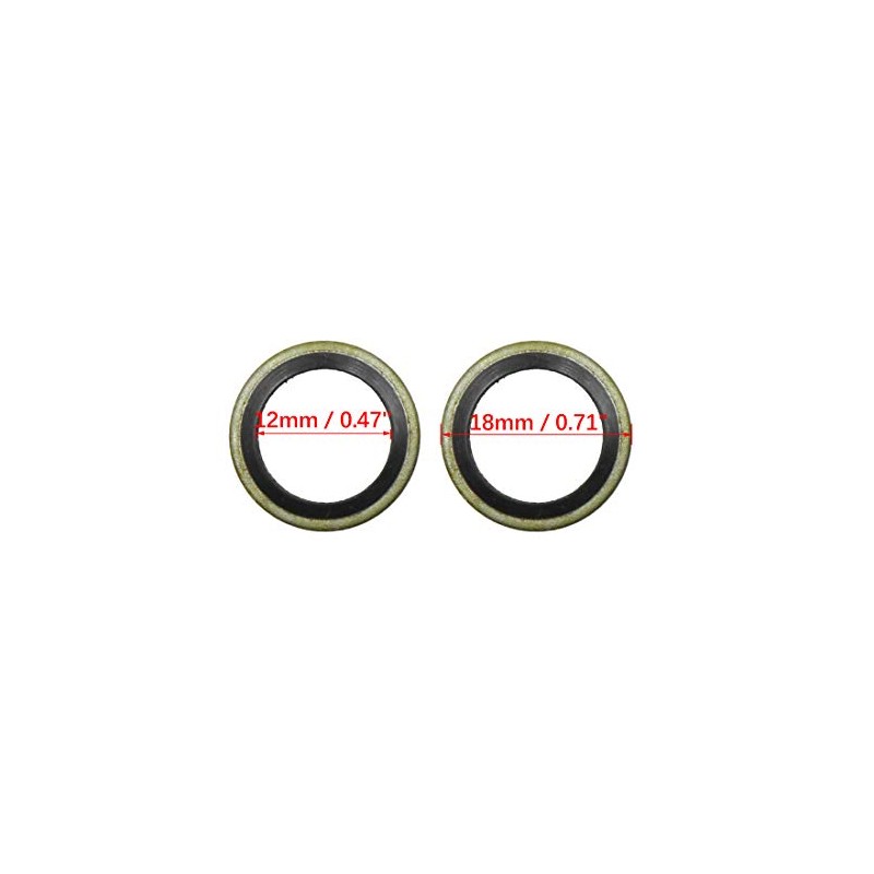 X AUTOHAUX 10pcs Oil Crush Washers Drain Plug Gaskets 12mm