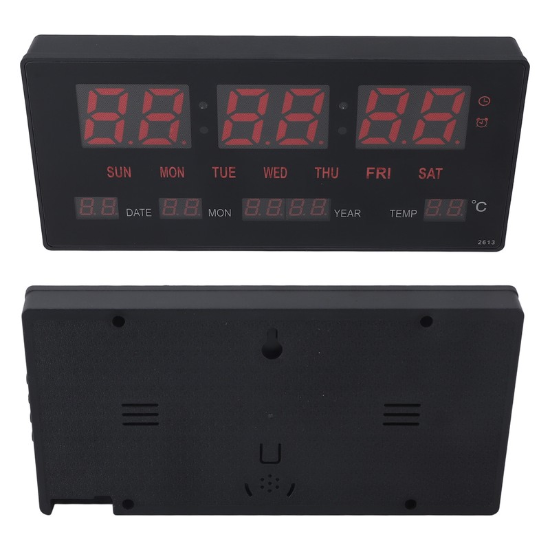 LED Number Clock Large Big Digital Display with Temperature Wall