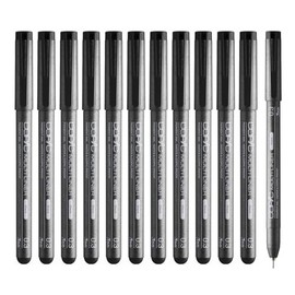 Too Multi Liner Pen, Black, 0.01 inch (0.3 mm), Bulk Pack of 12