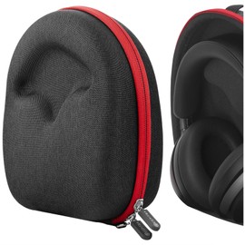 Geekria Shield Headphones Case for Over-Ear Headphones, Replacement Hard Shell Travel Carrying Bag with Cable Storage, Compatible with JBL, Soundcore SpaceOne, Bang & OLUFSEN Headsets (Dark Grey)
