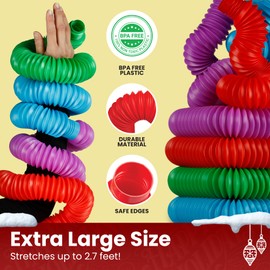 BUNMO 3XL Pop Tubes de 8 unidades – Juguetes súper sensoriales para niños – Tubos gigantes para ansiedad – Horas de diversión para niños – Aprendizaje creativo atractivo e imaginativo – Conectar,