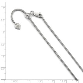 The Black Bow 1.6mm Sterling Silver Adjustable Classic Snake Chain Necklace, 22 Inch