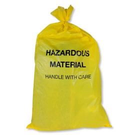 10-Gallon Hazardous Waste Bags (24 pack, Yellow) w/Twist Ties – 17” Wide x 30” Tall, 4 mil Thickness – Pack of 24! Made in the USA!