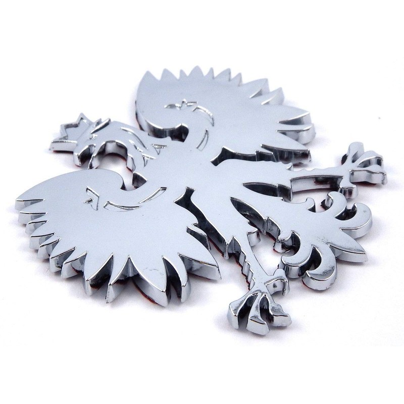 Poland 2.5" Polish Polski Eagle with Crown Chrome 3D Emblem