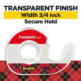 Scotch Transparent Tape, Versatile, Clear Tape Engineered for Office and Home Use, 3/4 x 850 Inches, 4 Dispensered Rolls
