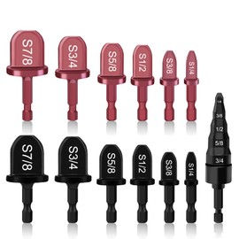 13PCS Copper Flaring Tool Pipe Expander with 5 in 1 Swaging Tool, HVAC Repairing Kit 1/4'',3/8'',1/2'',5/8'',3/4'',7/8'' Boring Drill Bit, Manual Swage Tool Hand Drill for Air Conditioner, Hakkin