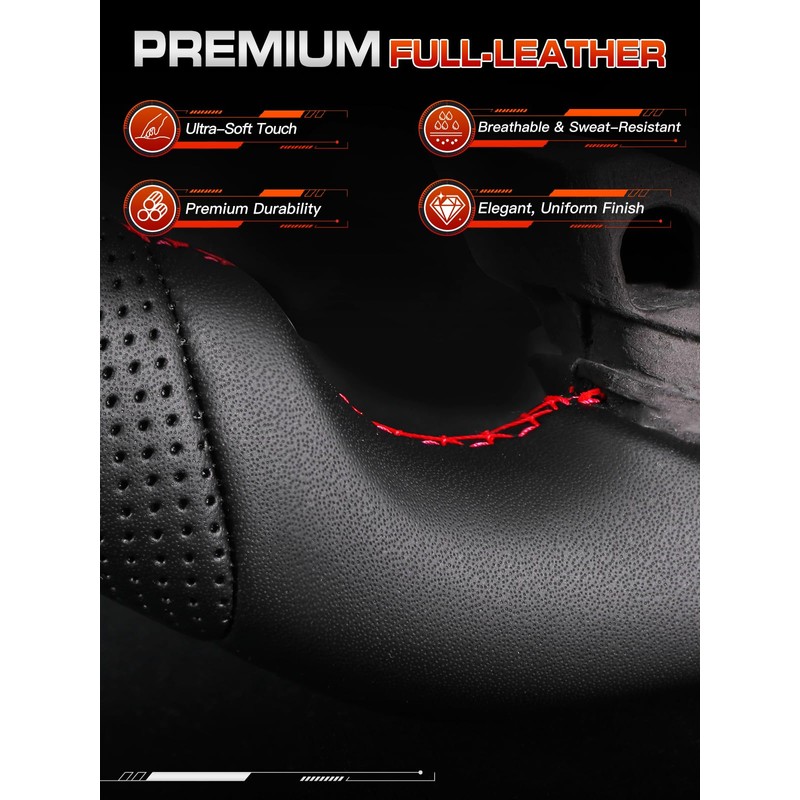 Tesfeel All-Leather Performance Steering Wheel for RAM 1500 (2013-2018) and